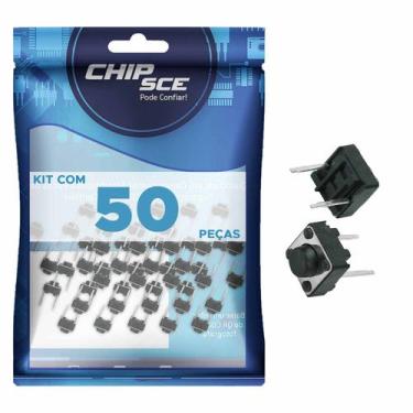 Imagem de 50x Chave Táctil 2 Terminais - 6 x 6 x 5mm - 180º Graus - CHIPSCE, 023