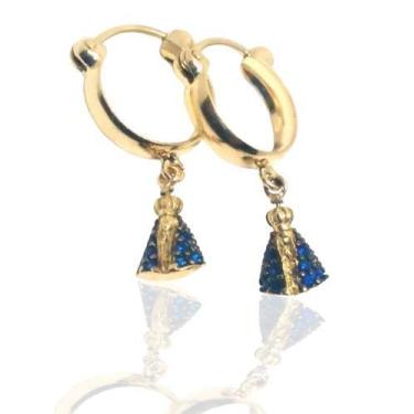 Imagem de Brinco de ouro 18k Argola Nossa Senhora - Elegancy Joias