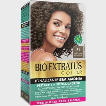Imagem de Kit Tonalizante Bio Extratus 71 Louro Médio Acinzentado