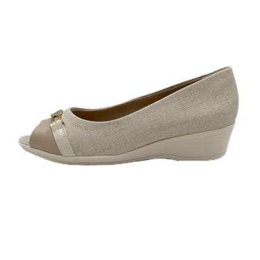 Imagem de Sapato Comfortflex Peep Toe Salto Anabela Feminino