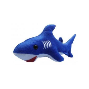 Imagem de Tubarão De Pelúcia Azul 37 Cm Antialérgico - UNV