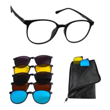 Imagem de Armação Óculos de Grau Maculino Quadrada Clipon 5 em 1 Joy - Palas Eye