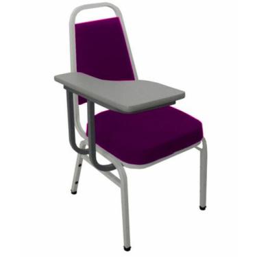 Imagem de Cadeira Universitária Empilhável Linha Hotel Plus Roxo - Design Office