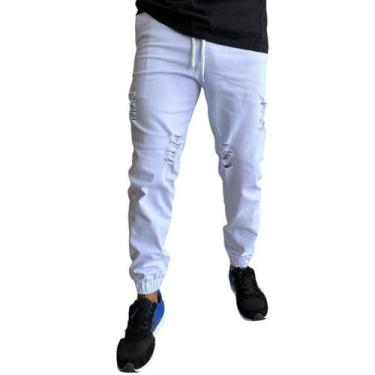 Imagem de CALÇA JOGGER  jeans masculina  jeans rasgado destroyed - EMPORIUM BLAC
