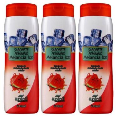 Imagem de Kit 3 Sabonete Líquido Feminino Melancia Ice Aroeira E Malva - Apinil