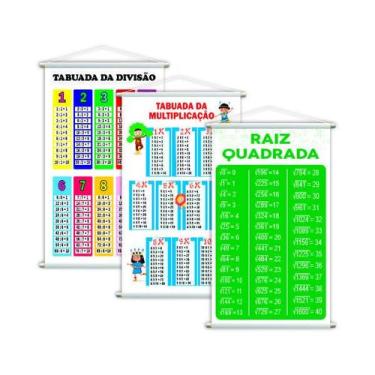 Imagem de Raiz Quadrada + Multiplicação + Divisão Kit 3 Banners Grande - Plimsho