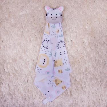 Imagem de Naninha Bebê Safari Bichinhos Fofos de Pelúcia Com Prendedor de Chupet