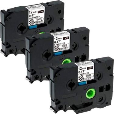 Imagem de Kit com 3 Fita Compatível para Rotuladora TZC-231 TZE-231 TZ231 12mm x