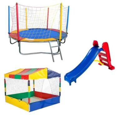 Imagem de Cama Elástica Pula Pula Trampolim Nacional 2,30m  Casinha Piscina de B