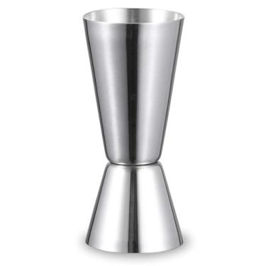 Imagem de Dosador Bebidas Duplo 50ml 25ml Aço Inox Jigger Profissional Medidor Drinks Gin Whisky Caipirinha Bartender