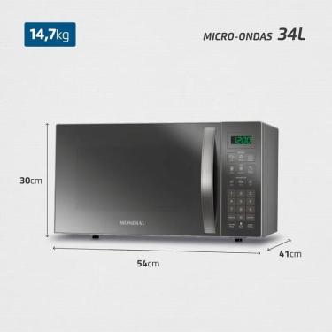 Imagem de Micro-ondas 34L Cinza Espelhado127V 1400W Mondial