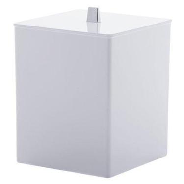 Imagem de Lixeira Quadrada de Acrílico Branco Bagno 7L - PARAMOUNT, Branco