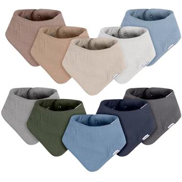 Imagem de Gerber Babadores bandana unissex de musselina para bebês, Natureza sólida, tamanho nico