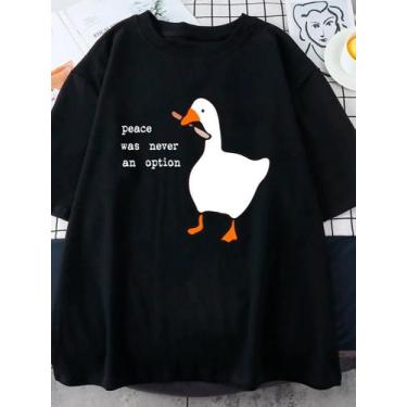 Imagem de Camiseta Pato Peace Was Never A Option Manga Curta - Versatto, Preto, 