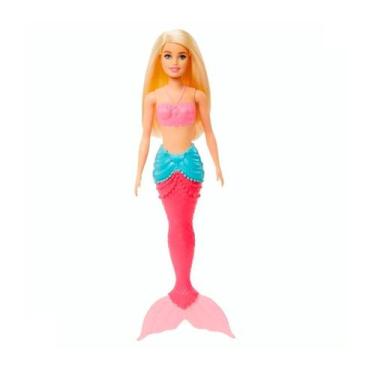 Imagem de Boneca Barbie Sereia Loira Cauda Rosa HGR05 - Mattel (40874)