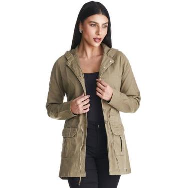 Imagem de Jaqueta Jeans HNO Parka Com Capuz Caqui Premium - HNO Jeans, M