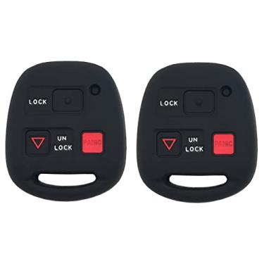 Imagem de vurbemes Capa protetora de silicone para chave para Lexus ES GS GX is LS LX RX SC IS300 IS330 ES300 ES330 RX300 RX330 RX350 LX470 GS300 GS400 GS430 GX470 RX400h SC430 Key Fob ob (preto + Preto)