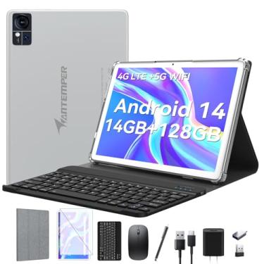 Imagem de Tablets Android 13 mais recentes 2024, 10 polegadas, tablet Wi-Fi 5G com 16 GB de RAM + 128 GB de ROM (1 TB TF), tablet 2 em 1 com teclado mouse caneta Octa-Core 2.0Ghz | 7000mAh | 1080FHD | Câmera de