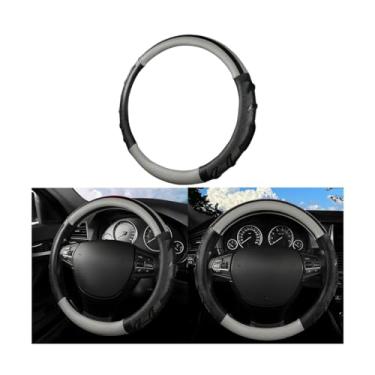 Imagem de Mandark Capa de volante de carro, protetor de volante de veículo de fibra de carbono, estilo esportivo e acessórios interiores automotivos antiderrapantes, universal de 38 cm para SUV, caminhão,