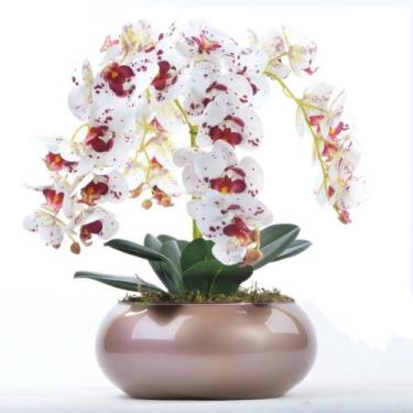Imagem de Arranjo de Orquídea Artificial Tigre em Vaso Cobre Lucy - Vila das Flo