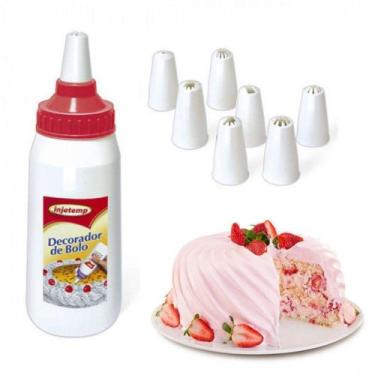 Imagem de Decorador de Bolos e Cupcakes com 8 Bicos 350 Ml  Injetemp