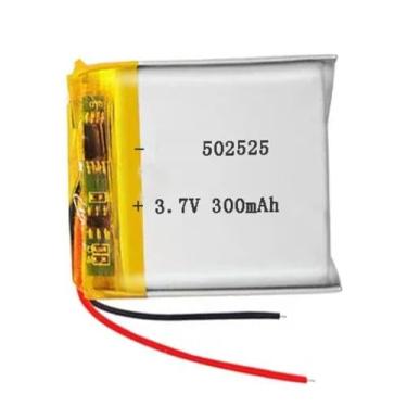 Imagem de bateria 2 fios recarregavel 3,7v 502525 c/ 300mah 5mm de espessura x 25mm de largura x 25mm de comprimento