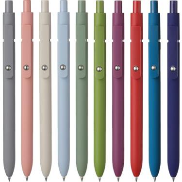 Imagem de 10 pçs canetas de tinta de gel de secagem rápida canetas de tinta de gel de ponta fina canetas de tinta de gel esferas de rolamento canetas de escrita suave 0,5 mm lindos materiais de escritório para diário desenho School Home, refil preto