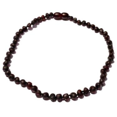 Imagem de Colar de Âmbar Báltico Cereja Não Polido para Bebê - Âmbar Original