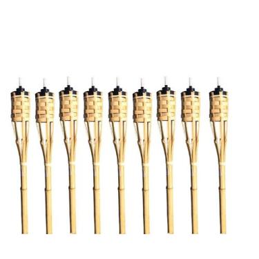 Imagem de Kit 9 Tocha Bambu 100cm Lamparina Festa Tematica Decoração - RT