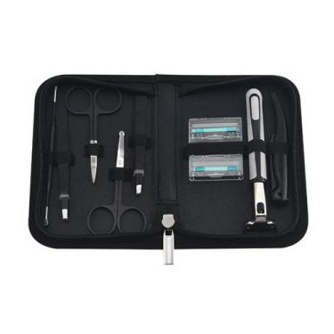 Imagem de Kit Design De Sobrancelha Com 10 Peças Grampo Tesoura Pinça - IT BLUE