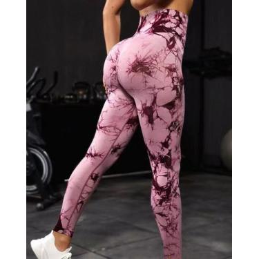 Imagem de Legging Sem Costura Tie Dye Cintura Alta/Empina Bumbum - S990 - BUBULU