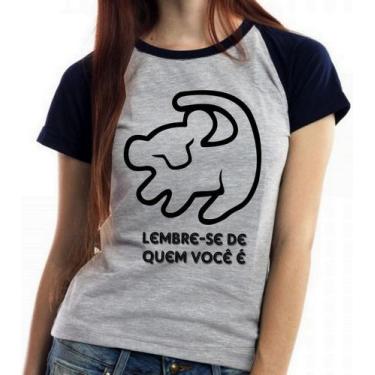 Imagem de Baby look blusa feminina ou Camiseta unissex  Rei Leão Simba Lembre-se