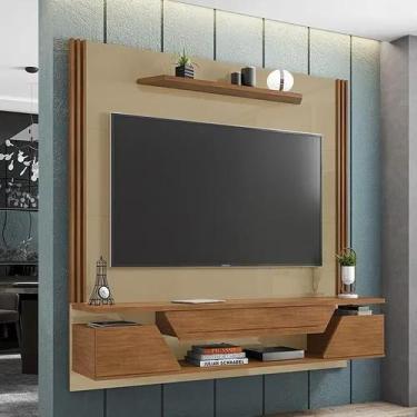 Imagem de Painel para tv de até 60 polegadas valley 1,80 champagne/cedro - Villa