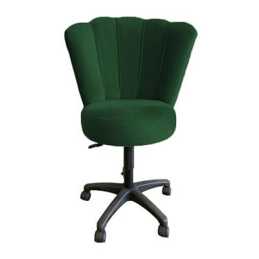 Imagem de Cadeira Mocho Estética Dentista Tatuador Veludo Verde - FM - Fina Mobí