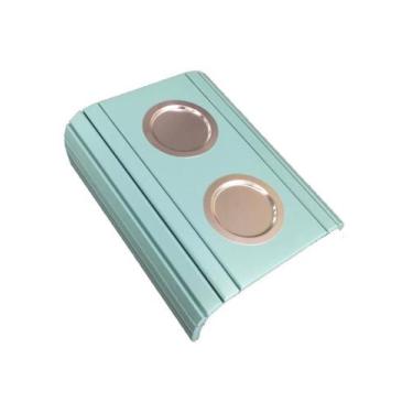 Imagem de Esteira De Braço De Sofá Azul Bebe Com Porta Copos De Alumínio. - MA S