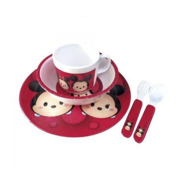 Imagem de Jg De Refeição Infantil De Melamina Mickey e Minnie Vermelho Tsum Tsum