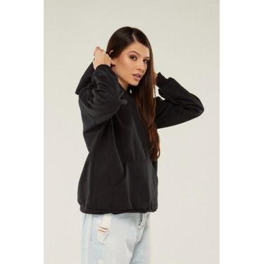 Imagem de Blusa Moletom Liso Canguru Capuz Bolso Feminino Escolha Cor - ARCANJO 