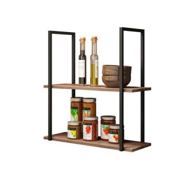 Imagem de Prateleira Celeste Estilo Industrial Nicho Preto/Demolição em Metal, B