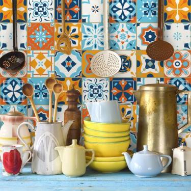 Imagem de Adesivo de Azulejo Hidráulico Barcelona 15x15cm com 36un - Quartinhos