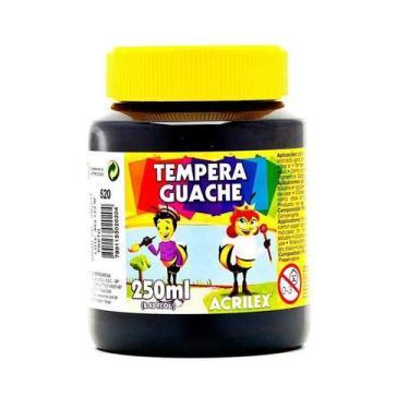 Imagem de Tinta Guache 250ml Preto 520 Acrilex, Unico