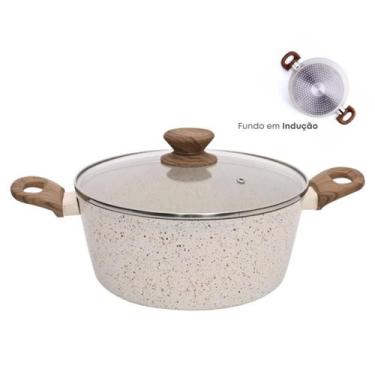 Imagem de Panela Caçarola Antiaderente Cerâmica 24cm Cooktop Fogão Indução Avuls