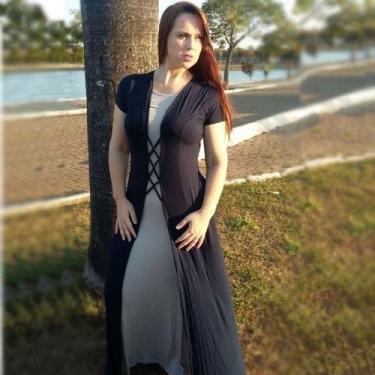 Imagem de Vestido Longo Joaninha Moda Evangélica Feminina - MISS FLOWER, Bege, P