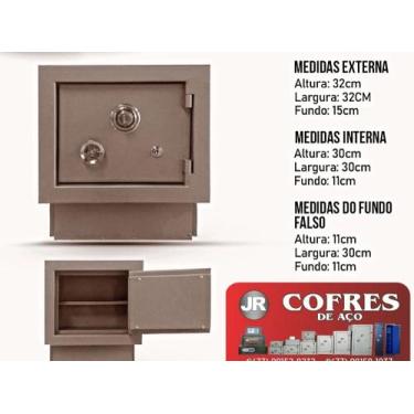 Imagem de Cofre de parede embutir fundo falso - JR COFRES DE AÇO 