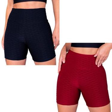 Imagem de Kit 2 Shorts Bolha Feminino Academia Suplex Básico Fitness - Donna Mar