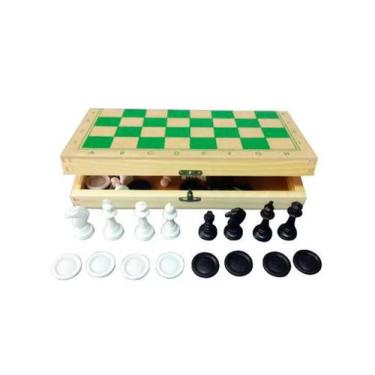 Imagem de Brinquedos Educativos - Jogo de Xadrez e Damas - Sonho de Criança