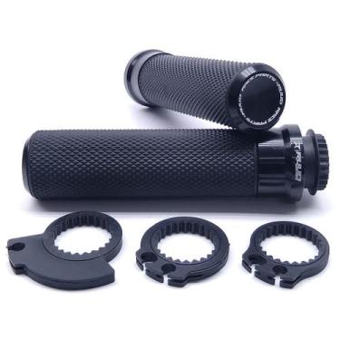 Imagem de Manopla de Moto Esportiva com Roldana e Engrenagem - NoBrand, Preto