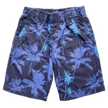 Imagem de Shorts Infantil Look Jeans Sarja Floral, Azul, 02