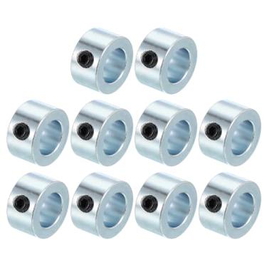 Imagem de PATIKIL Colar de eixo de 1,27 cm diâmetro externo de 1,27 cm de espessura, pacote com 10 argolas de trem de pouso zincado de aço carbono com parafuso de ajuste M6 para indústria de