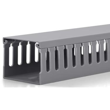 Imagem de Raceway profissional de gerenciamento de cabos de rack de servidor de 241,32 cm (4 x C59 cm), kit de pista de cabos de grande capacidade 2,10 cm x A 5 cm, PVC eletricamente seguro, pista de fio com