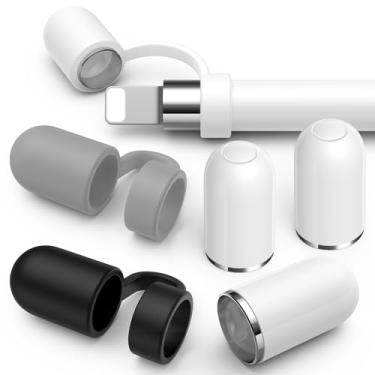 Imagem de Pacote com 6 capas de substituição para Apple Pencil 1ª geração, capa magnética colorida e fofa para iPencil, 1 geração, suporte de silicone antiperda para iPad Pro 10, 9, 8, 7, 6, Air 3 Mini, 11 A16